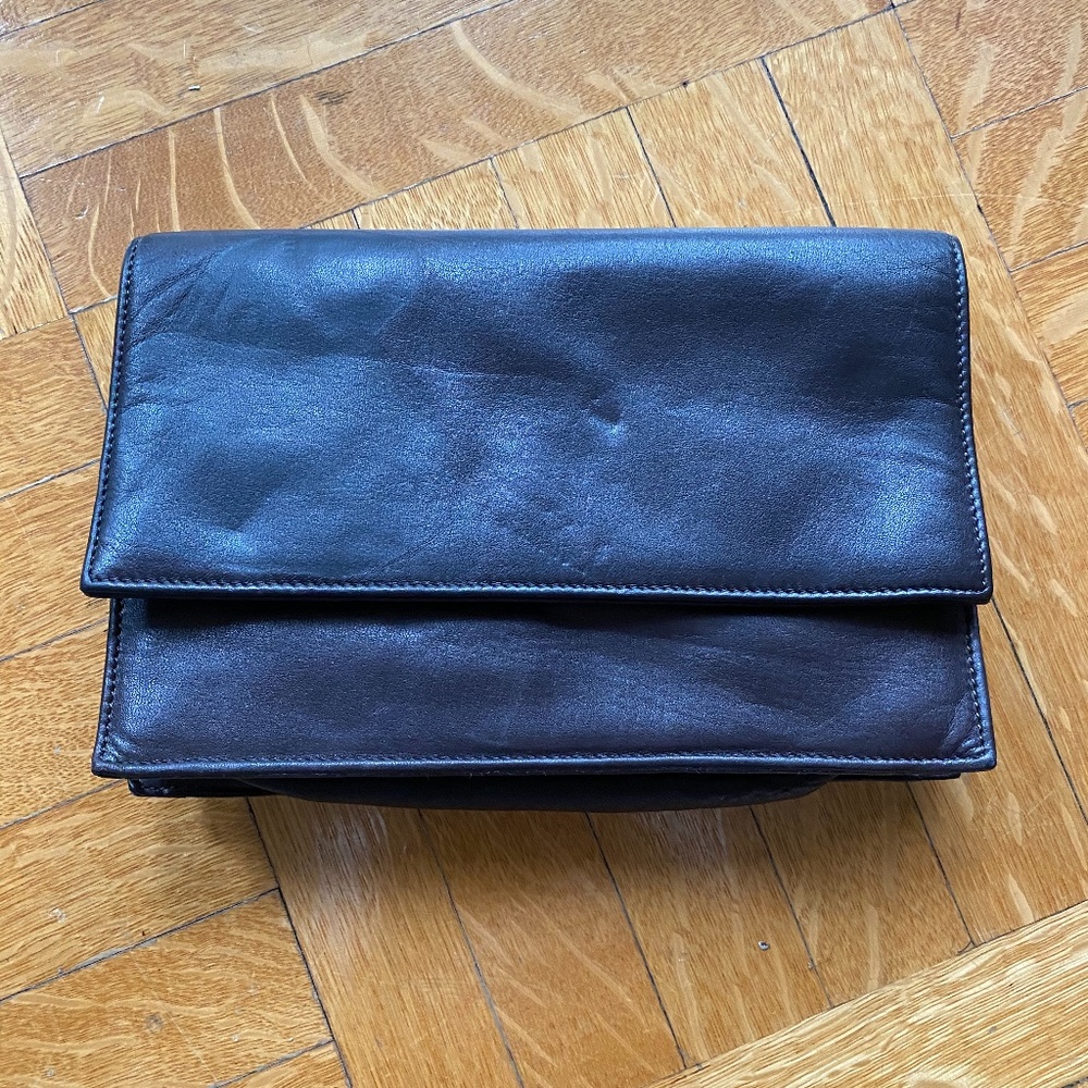Black leather DKNY medium/small size clutch